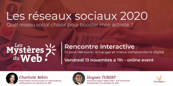 Quel réseau social pour booster mon activité ? | Vendredi 13 novembre 2020 à 11h | LMDW